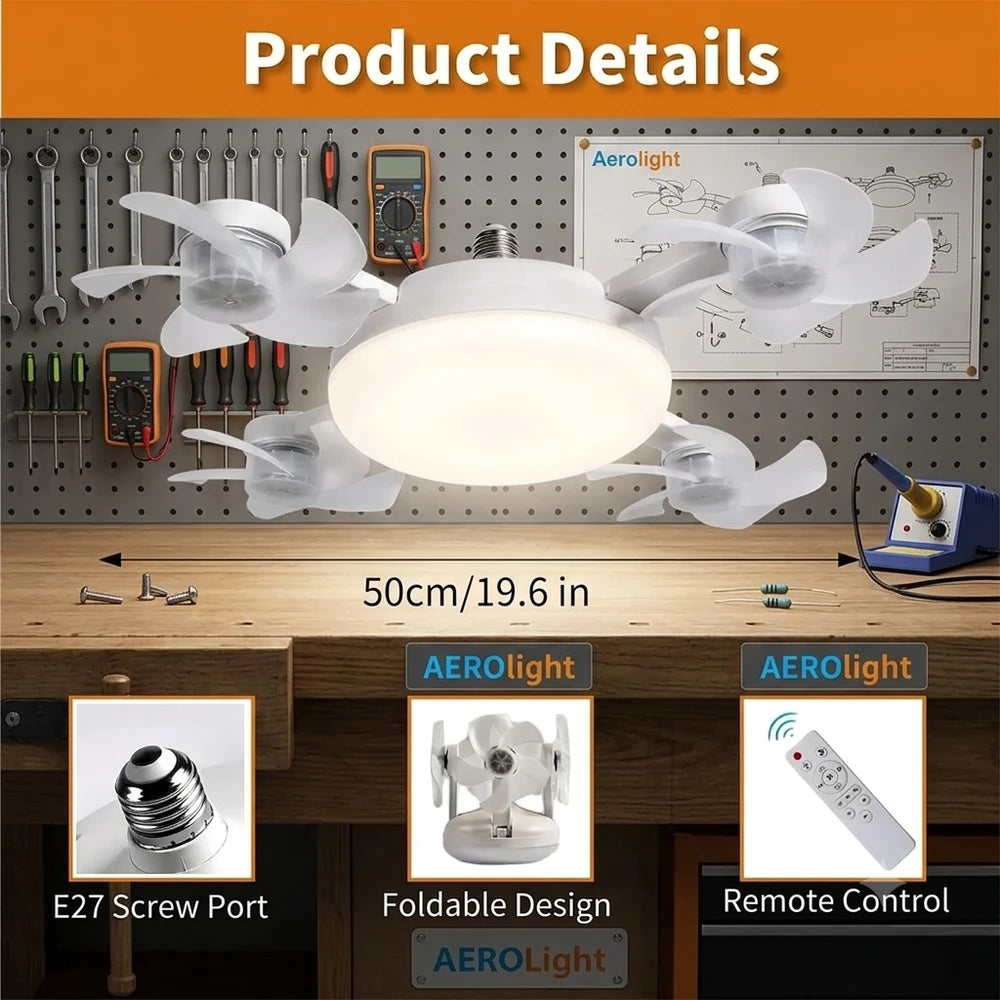 Aerolight drone socket Ceiling Fan and Light